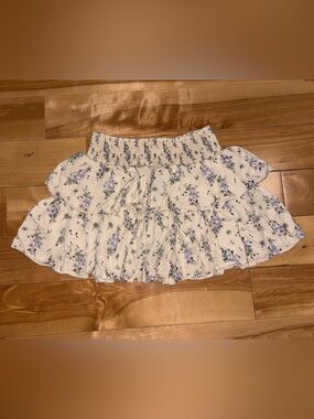 Aerie Floral Tiered Ruffle Mini Skirt
